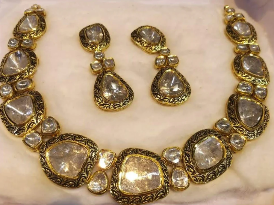 Real Gold Diamond Necklace Set