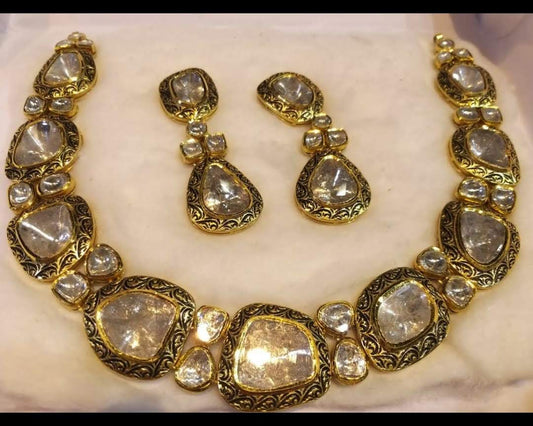 Real Gold Diamond Necklace Set